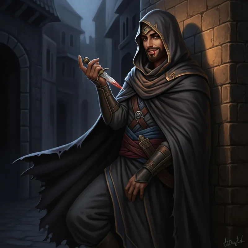Male Middle-Eastern Assassin Thief - RPG Character Design