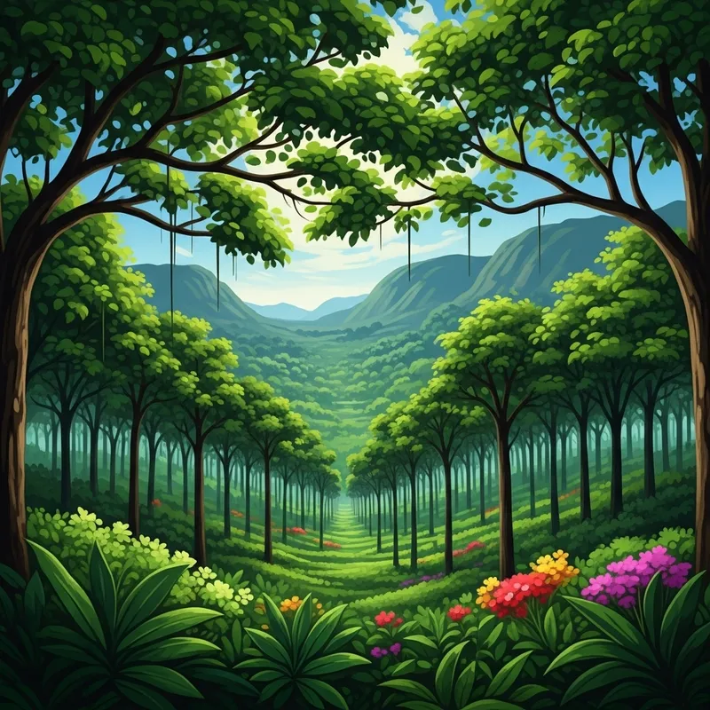 Dreamlike Jungle Landscape Art