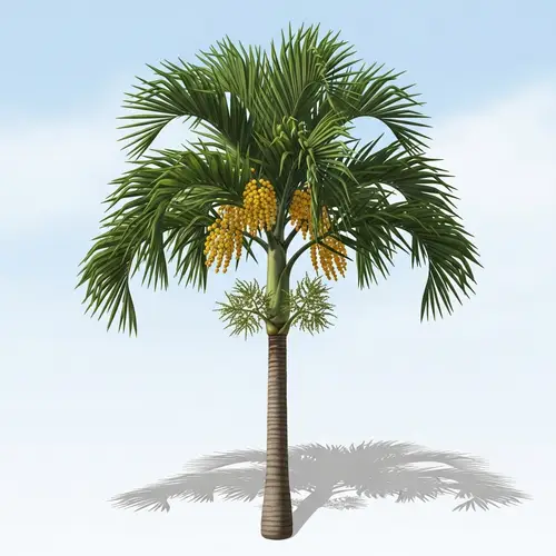 Trinax Palm: Elegant Exotic Plant with Bright Yellow Fruits