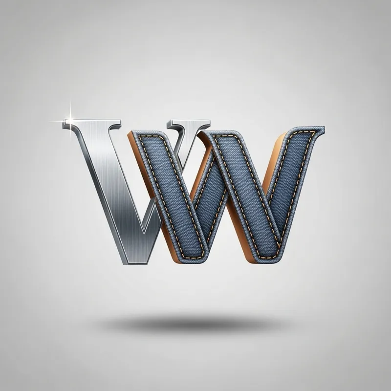 3D Logo Design 'V W' for Clothing Store