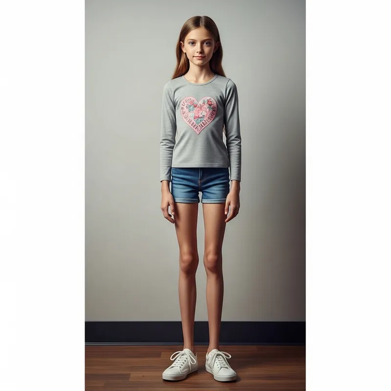Authentic Photo of Eleven-Year-Old with Exceptionally Long Legs