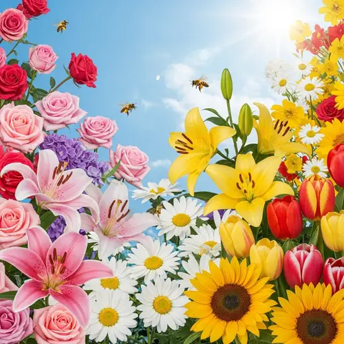 Blooming Flowers: Stunning Natural Gradient of Colors