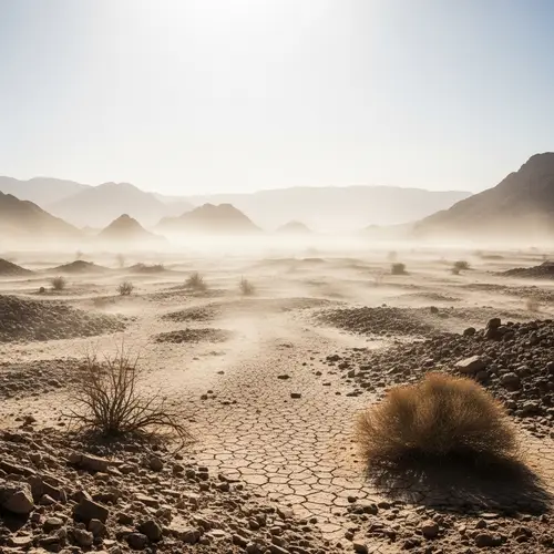 Dry Wind Blowing Across Sunny Wasteland