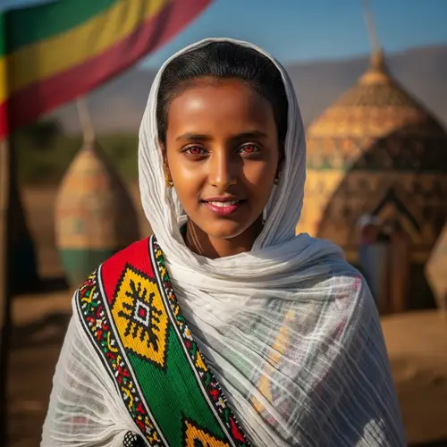 Ethiopian Girl with Red Eyes: A Joyful Portrait of Diversity