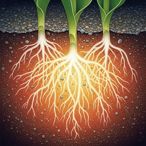 Glowing Tulip Roots Watercolor Art