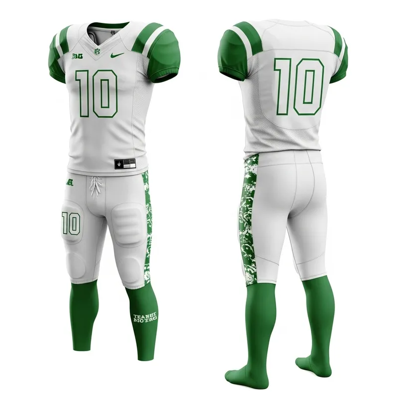 Personalized Football Kit - White and Green with Unique Design