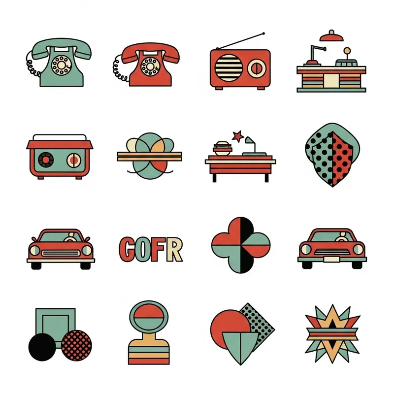Retro Clipart: Vintage 50s & 60s Style Icons