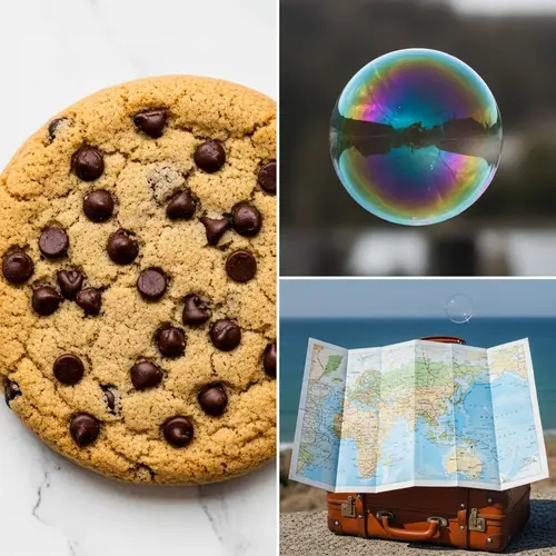 Delectable Cookie, Captivating Voyage, Gleaming Bubble