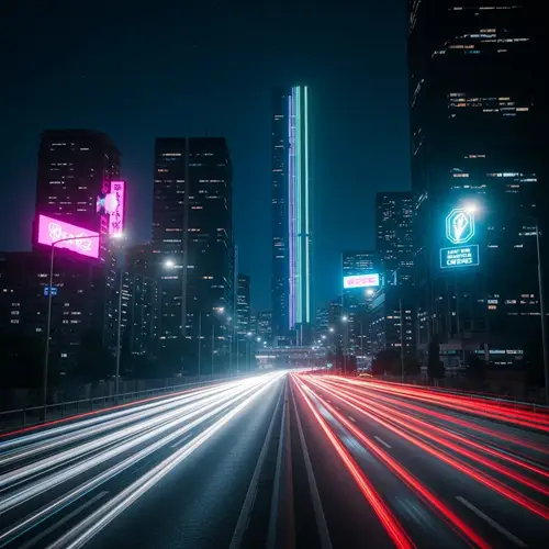 Futuristic Cyberpunk Cityscape Night Photography