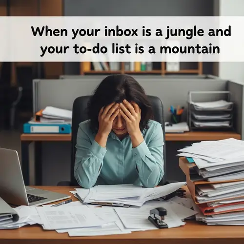 Overwhelmed at Desk: Conquer Inbox & To-Do List | Company Name