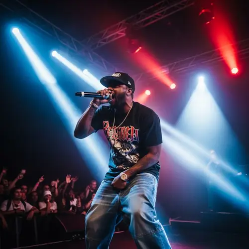 Passionate Hip Hop Artist Performing Onstage