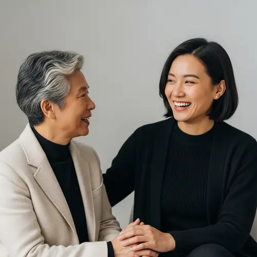 Age-Difference Asian Couple: Elegant Wisdom meets Youthful Vitality
