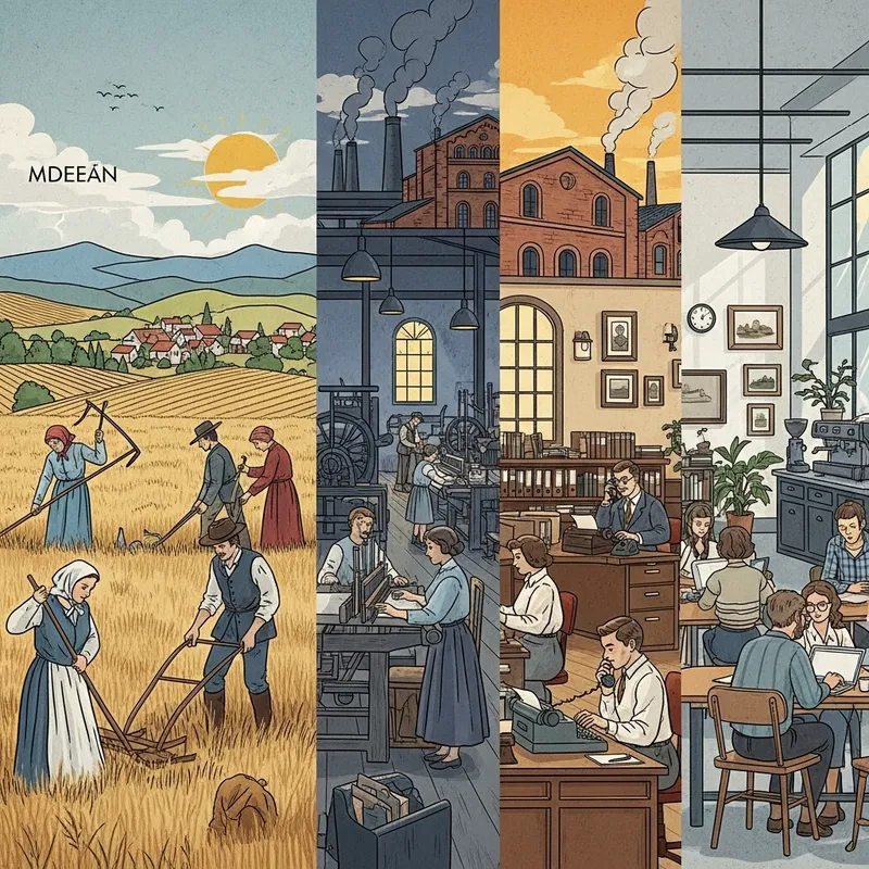 Historical Evolution of Workdays in Spain - Vintage Style