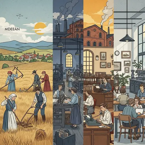 Historical Evolution of Workdays in Spain - Vintage Style