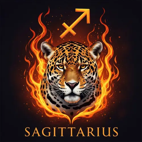 Powerful Jaguar Symbolizing Sagittarius Energy | Vibrant Fire Element
