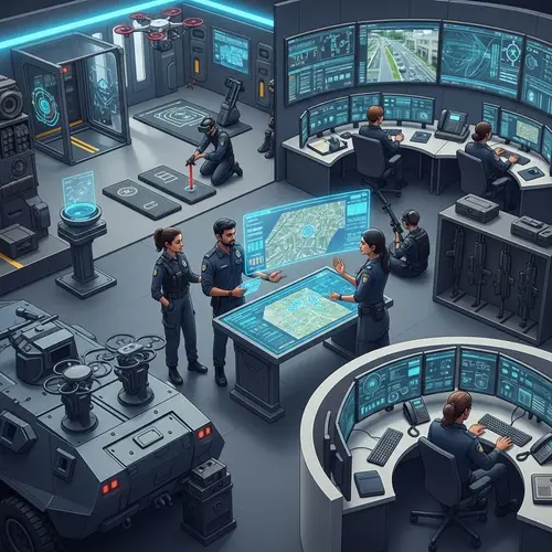 High-Tech Police Base Diorama for Special Units