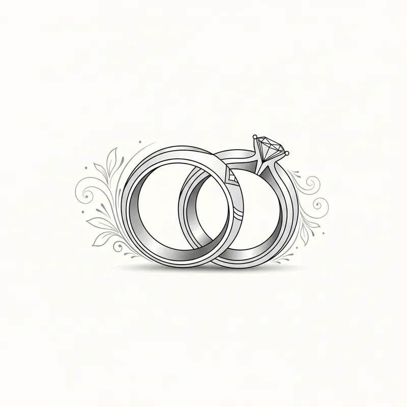 Minimalist Elegant Rings | Vector Art Wedding Design