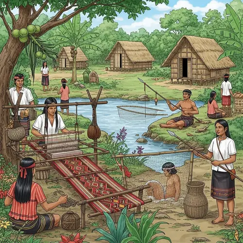 Philippine Pre Colonial Period Scene with Indigenous Customs