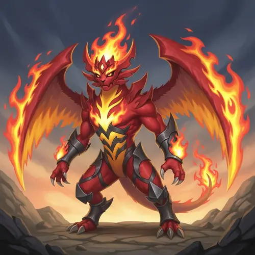 Mythical Fire-Type Creature: Guardian of Flames