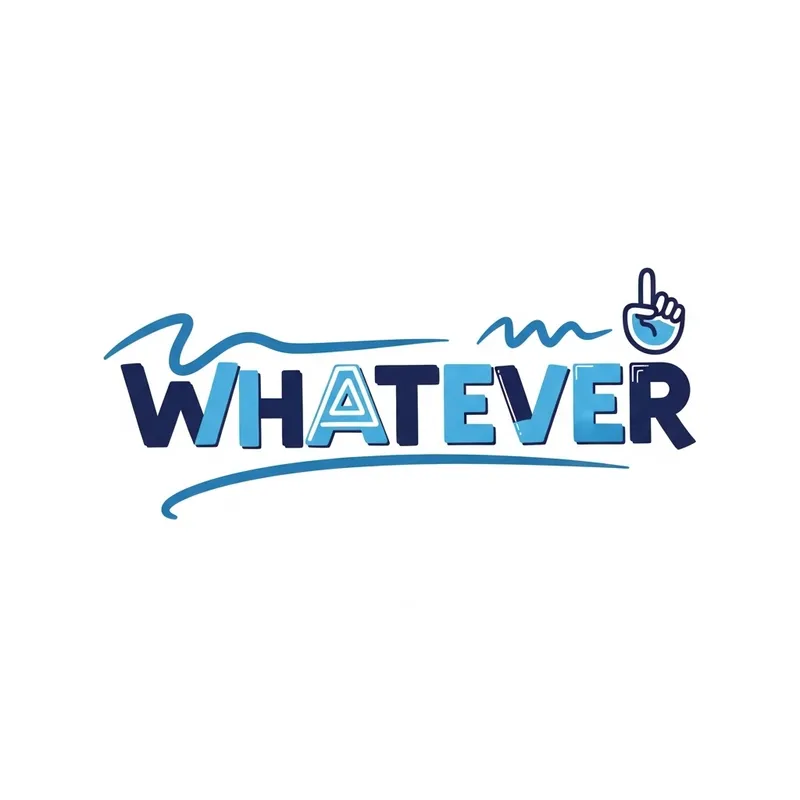 Casual and Cool Whatever Logo Design in Blue & White