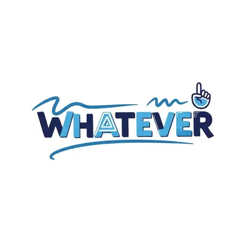Cool Whatever Logo Design in Blue and White