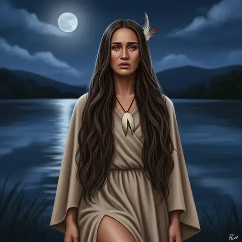 New Zealand Maori Maiden in Beige Gown | Emotional Portraiture