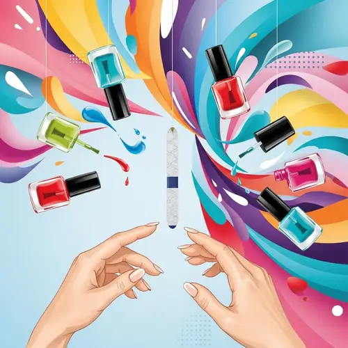 Abstract Nail Care: Artistic Representation of Nail Polish & Shapes