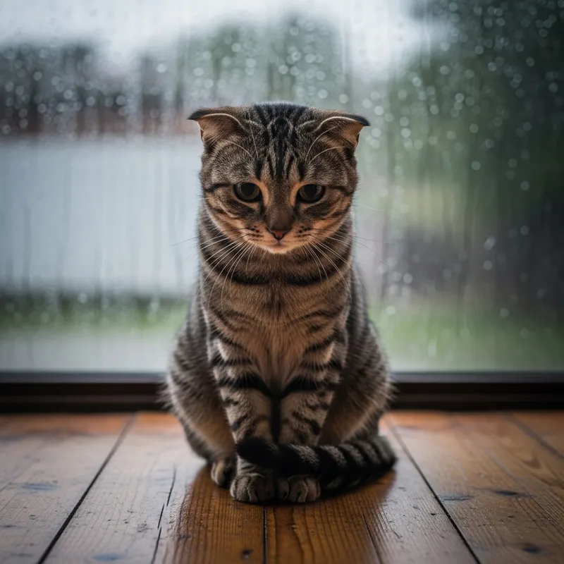 Sad Cat Looking Out Window | Heartfelt Image