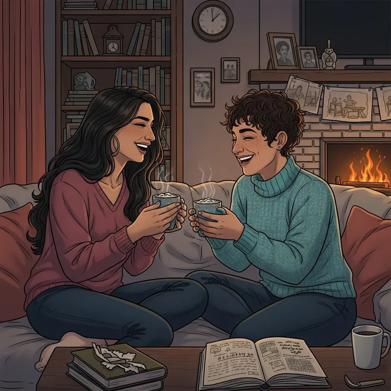 Heartwarming Lesbian Love Story: Cozy Living Room Delight
