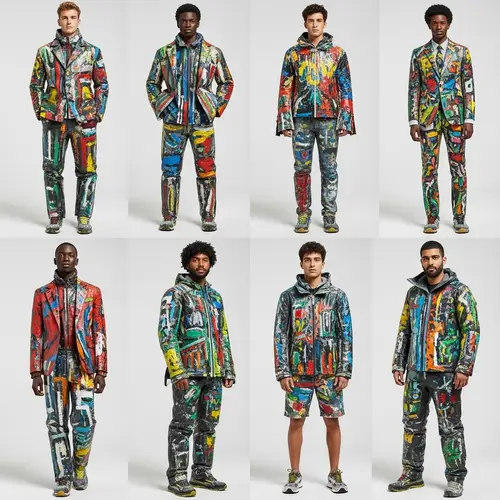 Eco-Friendly Men's Fashion Editorial: Recycled Materials & Vibrant Colors