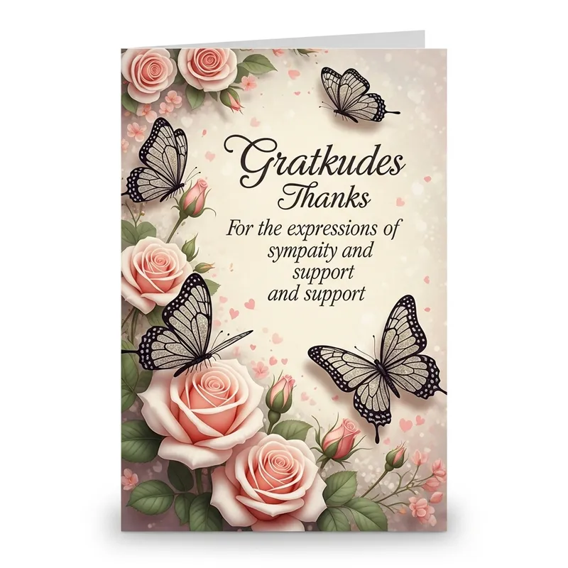 Elegant Gratitude Card for Sympathy & Support Elegant Gratitude Card for Sympathy & Support
