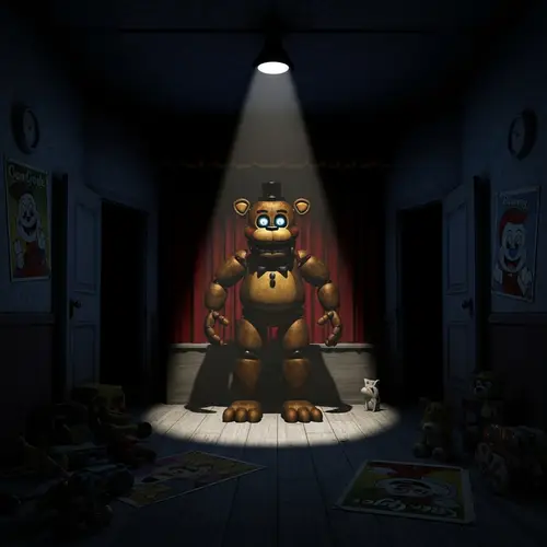 Eerie Animatronic Bear Desktop Wallpaper