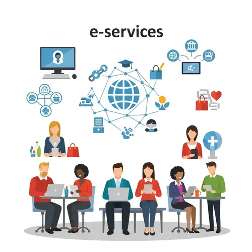 Diverse E-Services: Banking, Shopping, Education & Healthcare