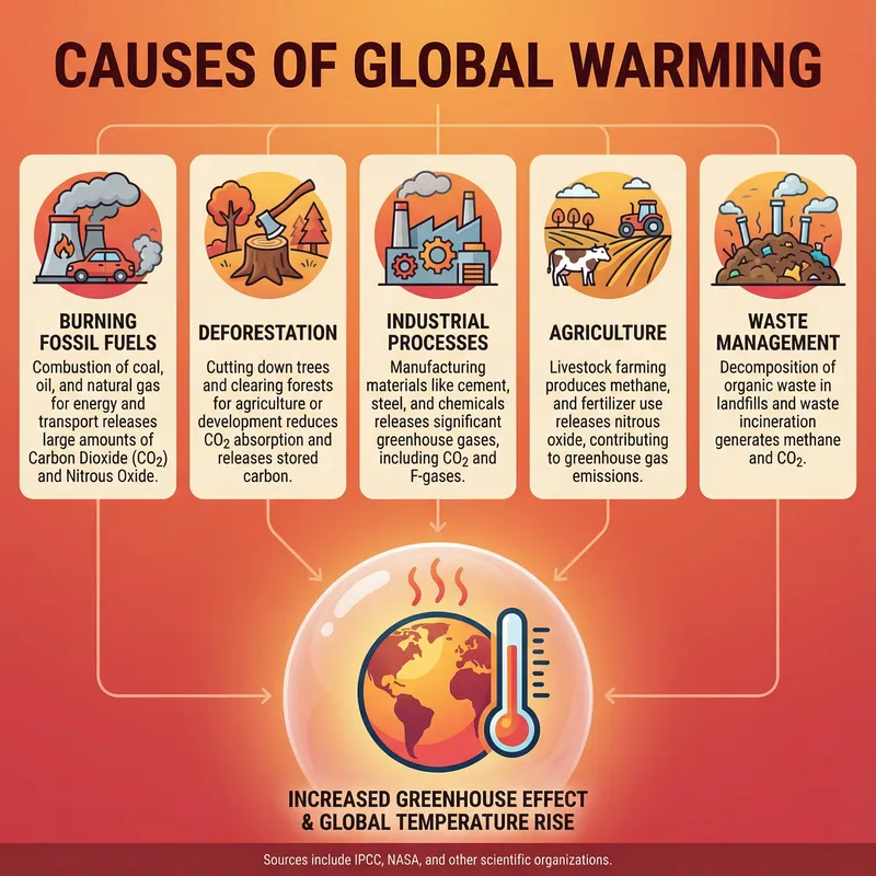 Causes of Global Warming Infographic