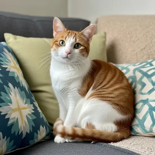 Friendly Calico Cat in Cozy Home Ambiance