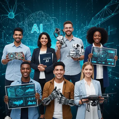 Innovative Team Picture with AI Background | Corporate Social Page