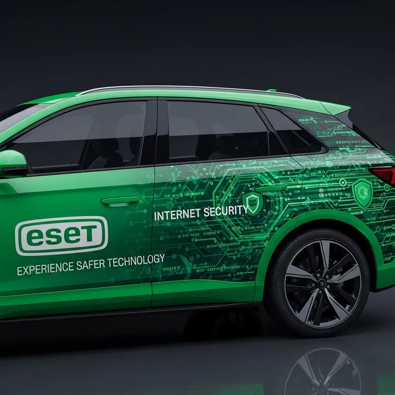 ESET Internet Security Car Advertisement for Xiaomi SU7 - Digital Security on Wheels