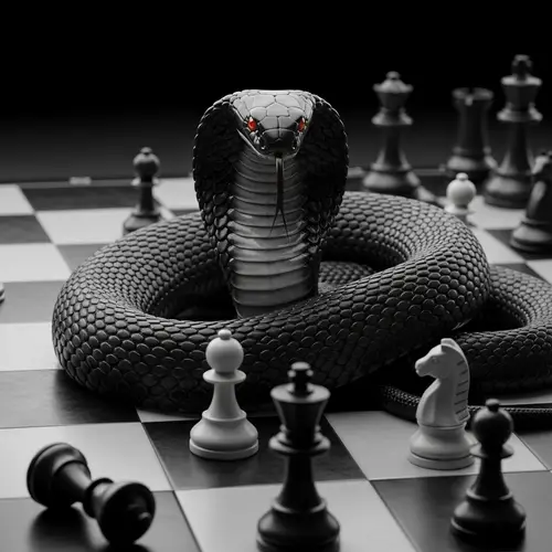 Black Cobra on Chess Board: Intriguing Merge of Game and Serpent