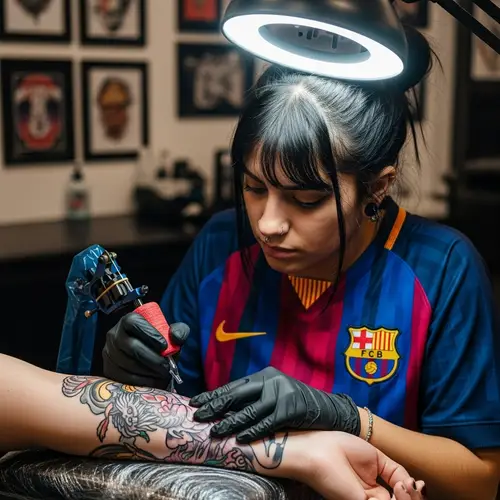 Hispanic Female Tattoo Artist | Football Club T-Shirt Design