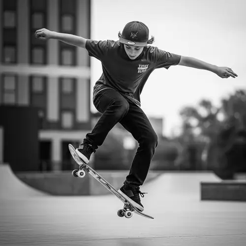 Dynamic Skateboarding Subculture: Vibrant Action Shots