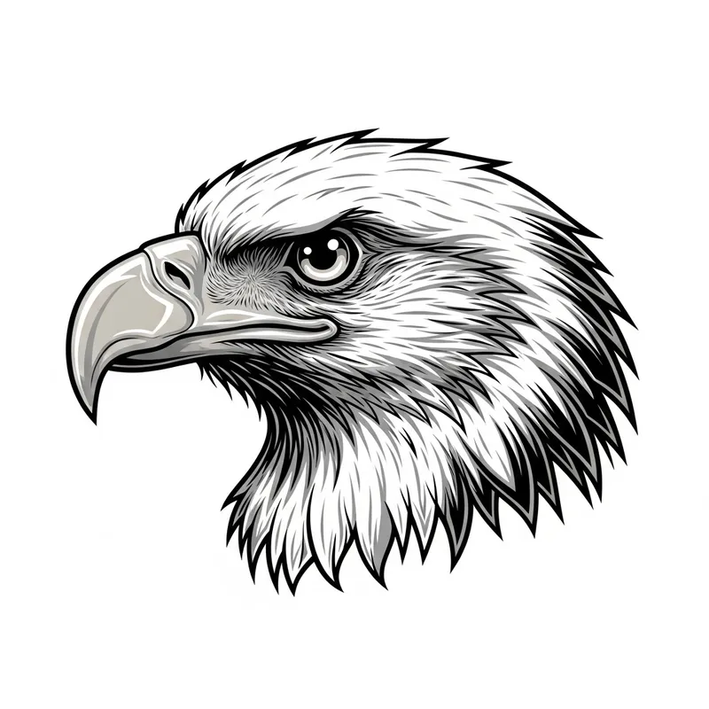Intricate Eagle Head Design: Symbol of Power & Majesty