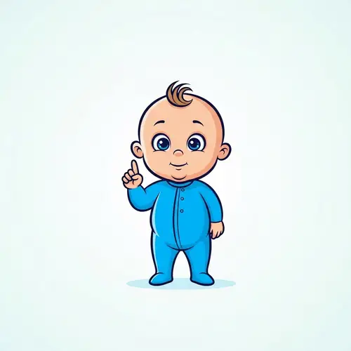 Clever Little Baby Cartoon Logo - Smart Baby Design