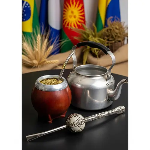 Traditional Yerba Mate Drinking Setting | Authentic South American Experience