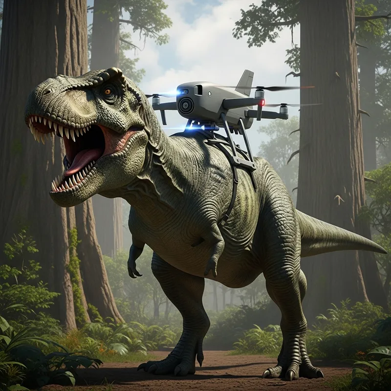 T-Rex with Drone - Prehistoric Encounter