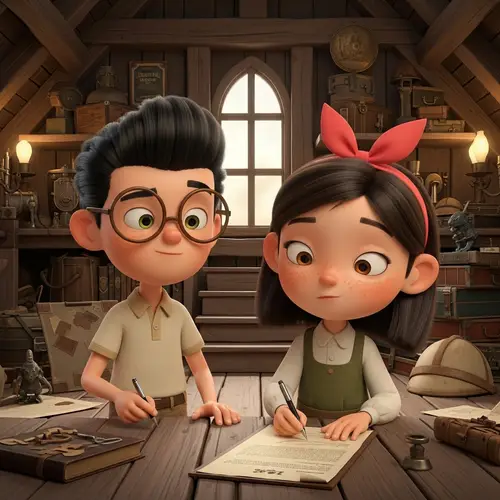 Carl and Ellie's Kids Signing Adventure Contract in Up Movie Scene