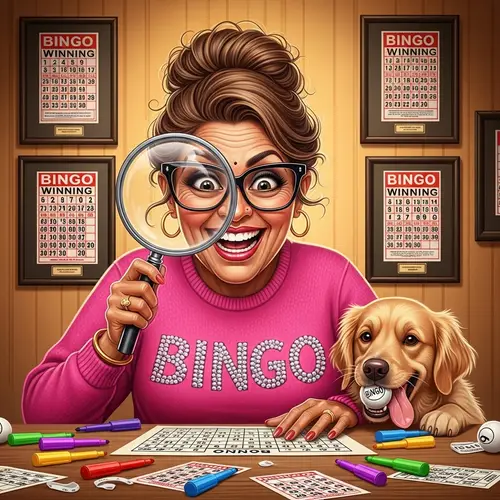 Funny Bingo Player Illustration with a Smile