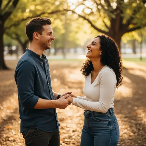 Pure Joy: Happiness Between Couple in a Park