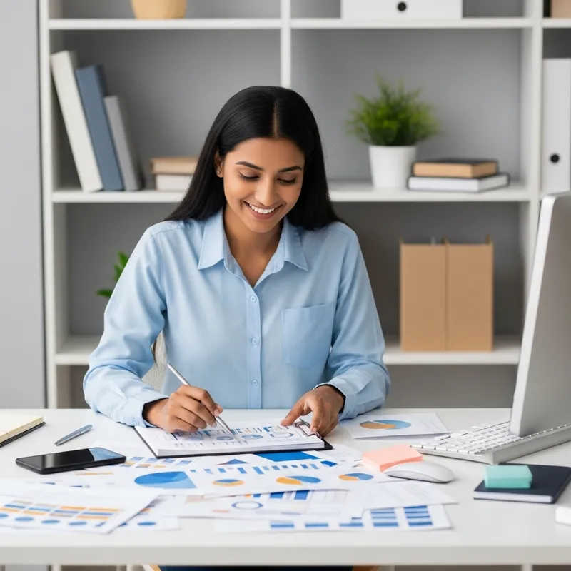 Happy Asian Marketing Manager Crafting Campaign