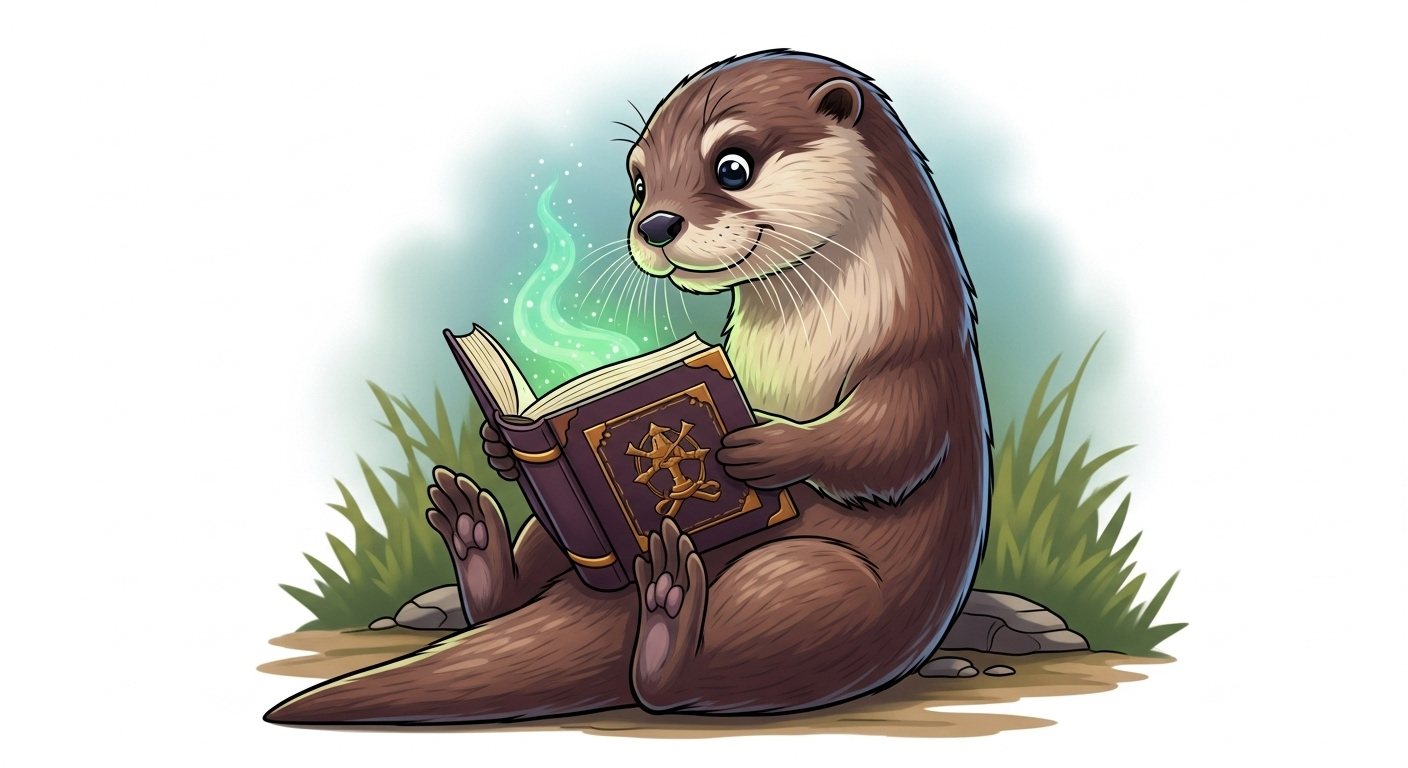 Playful Otter Engrossed in Enchanted Book | Wildlife Art | AI Art ...