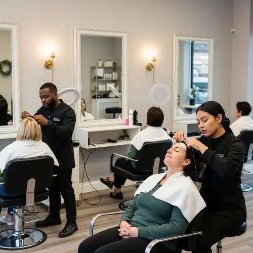 Professional Eyebrow Threading at Multicultural Beauty Salon